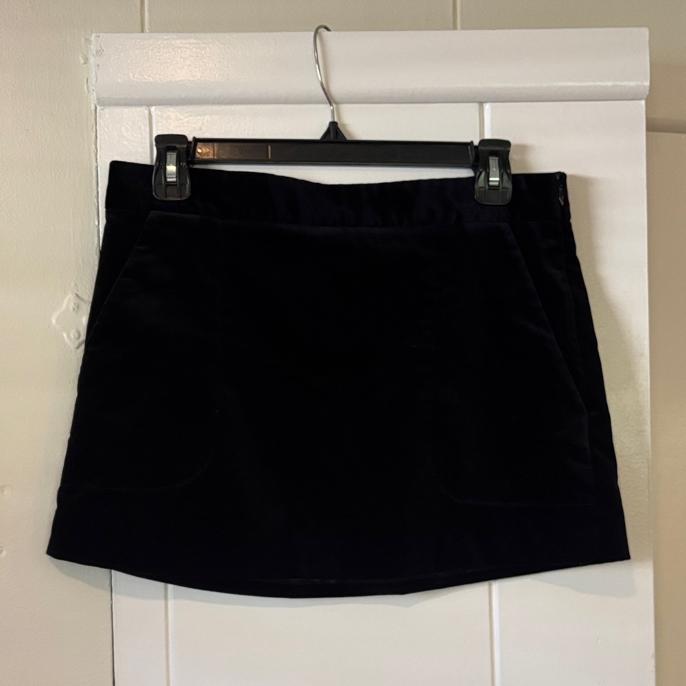 Theory Black Velvet Mini Skirt